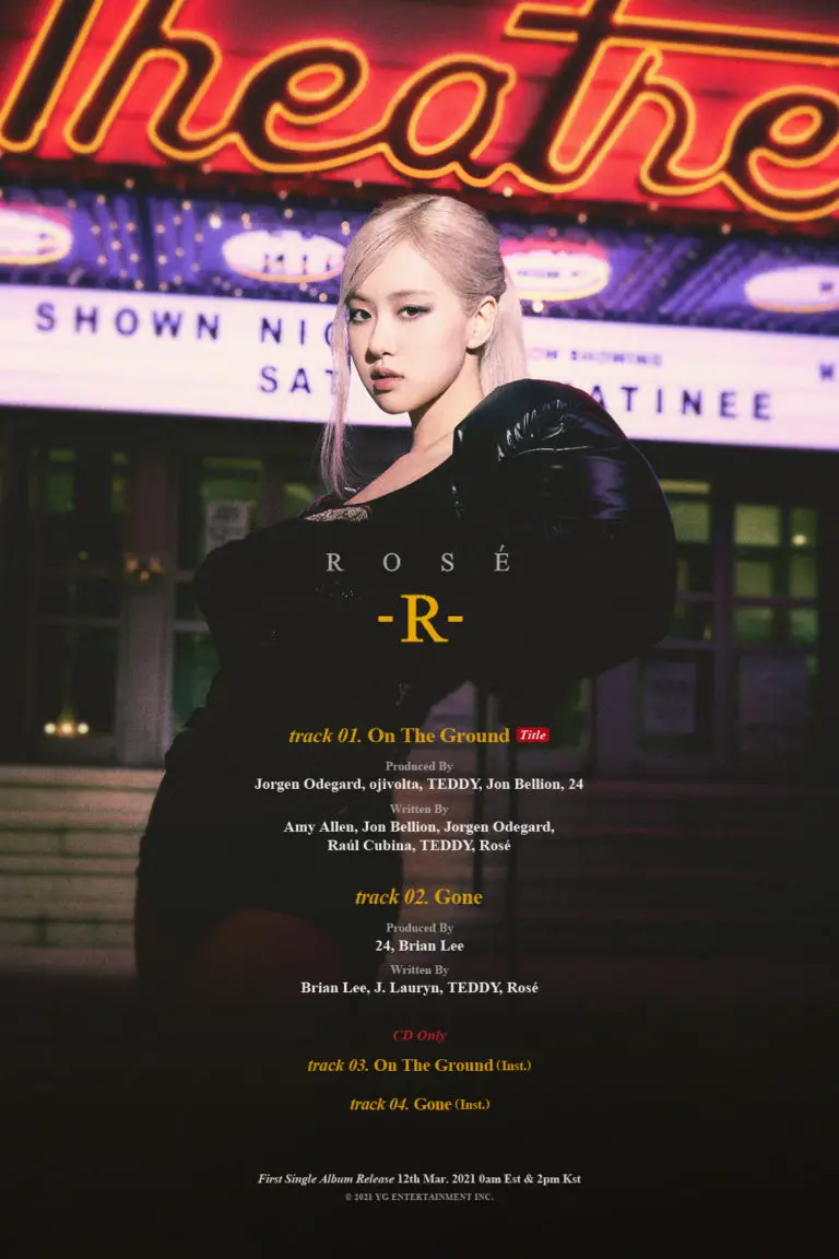 Rosé Blackpink Dévoile La Tracklist De Son Premier Opus Solo “ R 9041